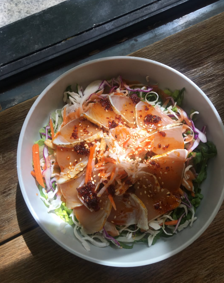 A fresh sashimi salad.